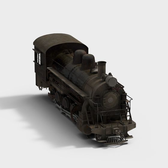 Vintage Steam Locomotive 3D model