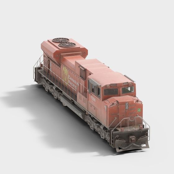 Vintage Industrial Train 3D model