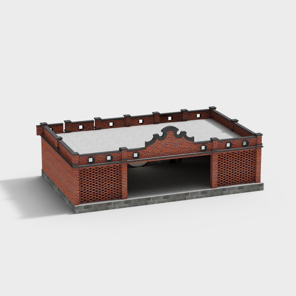 Historic Brick Garage 3D model