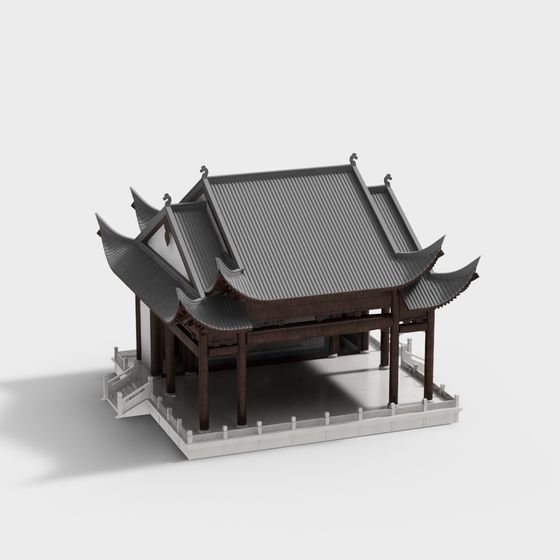 Charming East Asian Traditional Architecture 3D model