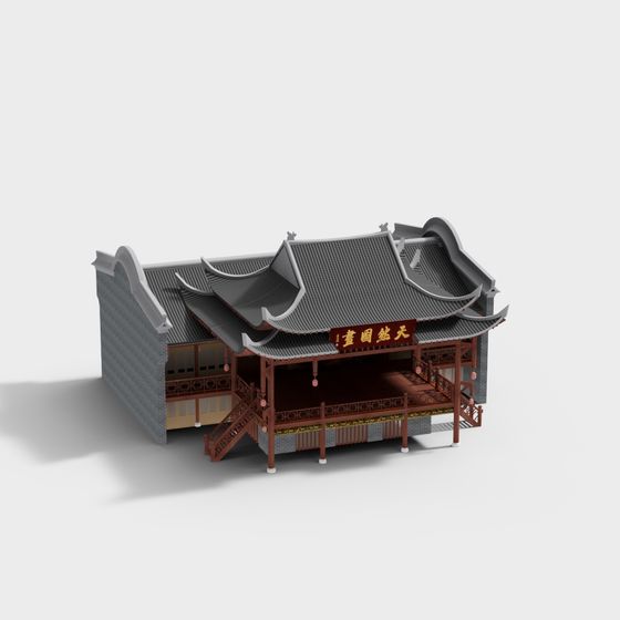Ancient Chinese Pavilion 3D Model for Creative Projects