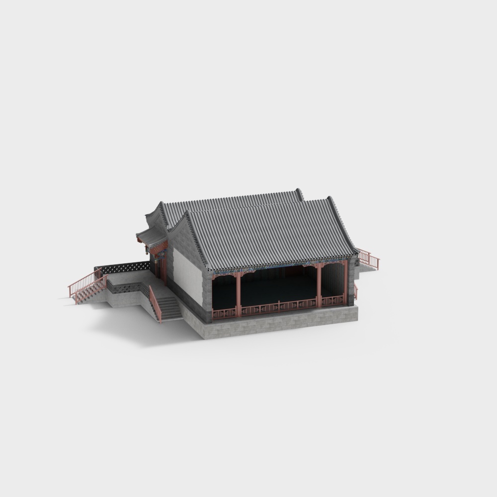 Traditional Chinese Architectural 3D model with Modern Flair