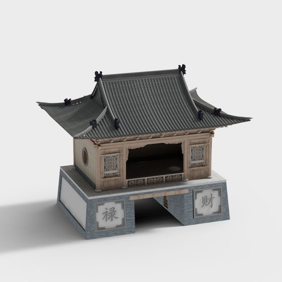 Traditional Chinese Archway 3D model