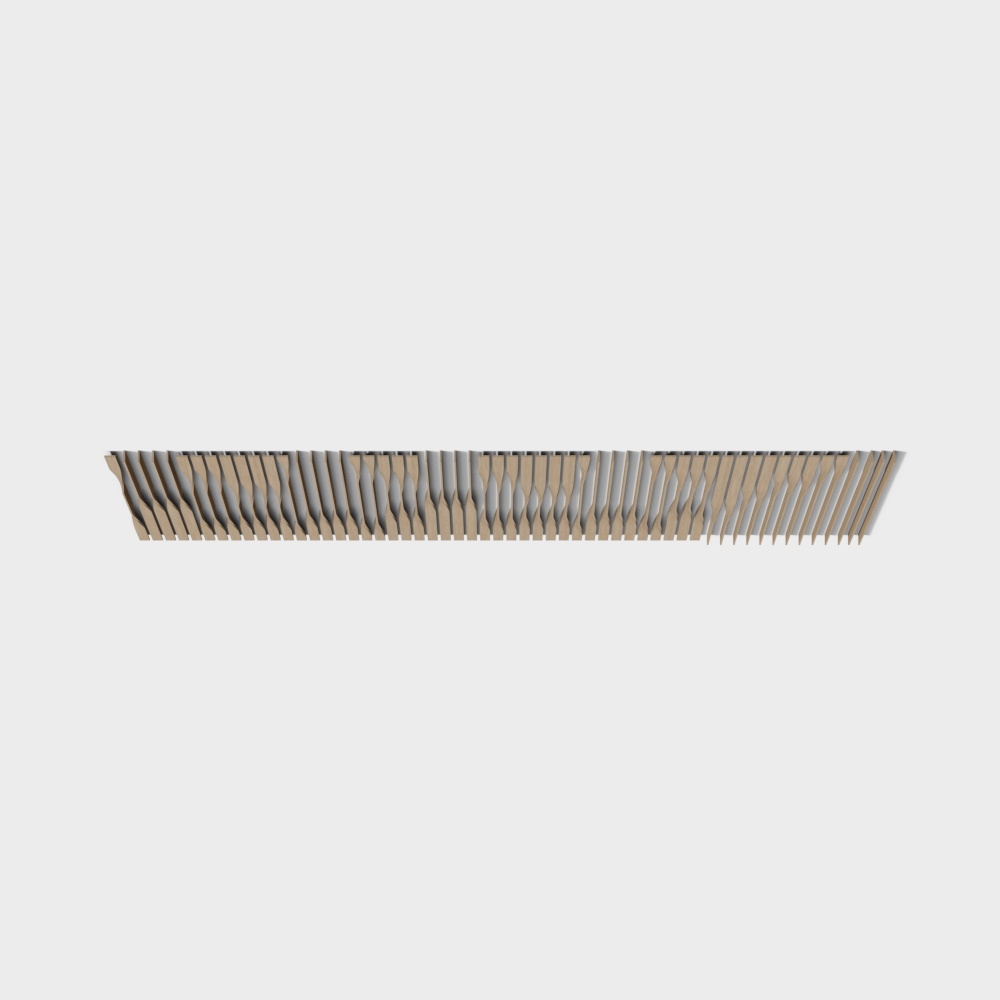 Wavy Wood Interior Decor 3D model