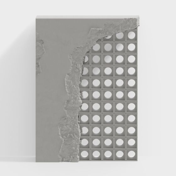 Artistic Low-Poly Concrete Wall 3D model