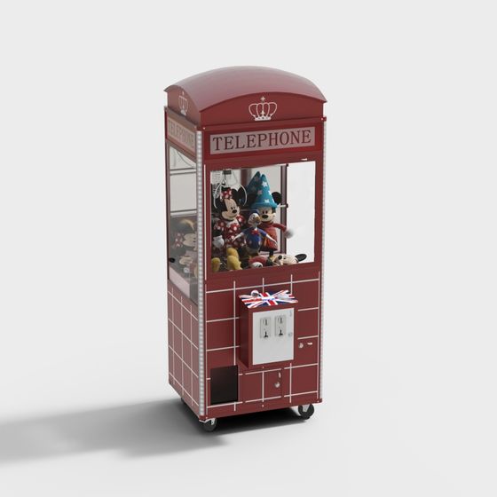 London Phone Booth Claw Machine 3D model