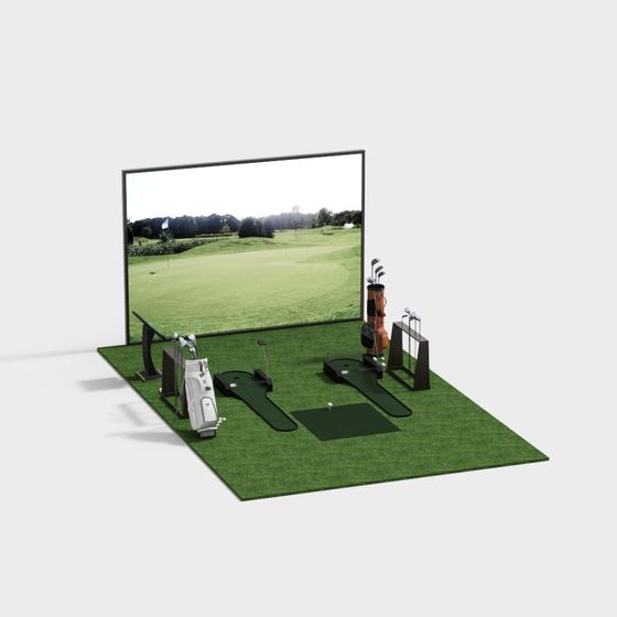 Golf Practice Range 3D model in a Virtual Reality Oasis