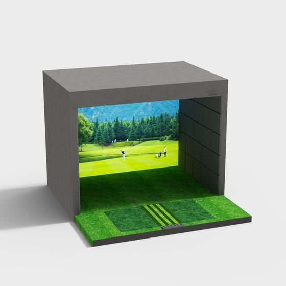 Vibrant Golf Course 3D model for Creative Projects