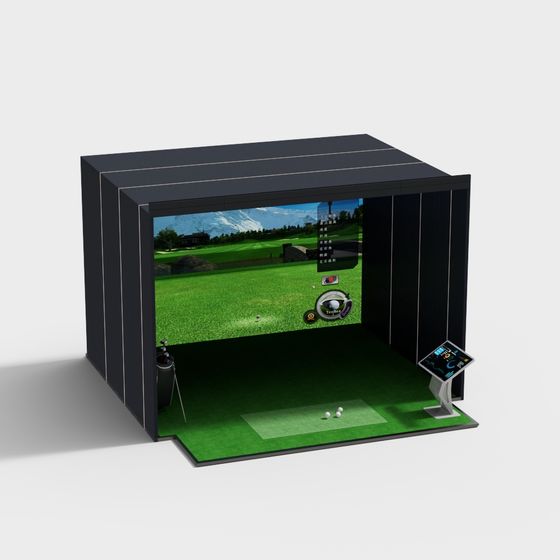 Golf Simulator Box 3D model for Modern Indoor Golf