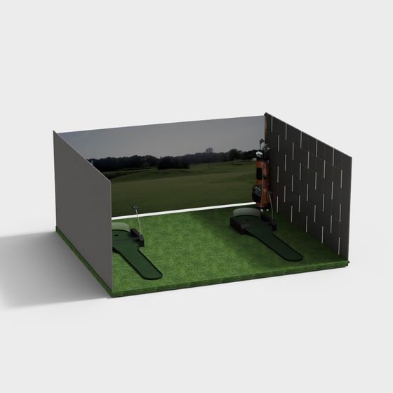 Indoor Golf Practice Space 3D model