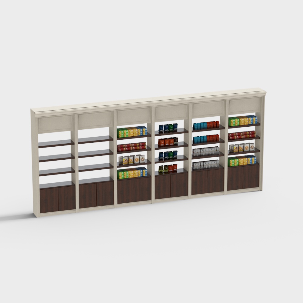 Supermarket Shelving Unit 3D Model