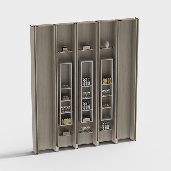 Multilevel Wine Cabinet 3D model