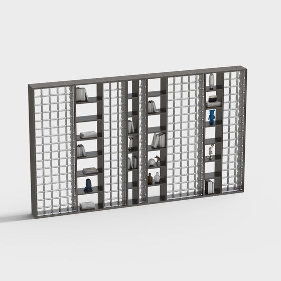 Urban Grid Bookshelf 3D model
