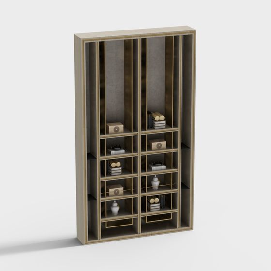 Elegant Low-Polygon Bookshelf 3D model