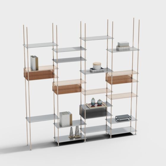 Modern Aesthetic 3D Bookshelf Model