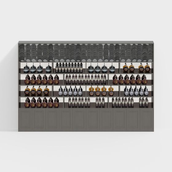 Chic Bar Display Cabinet 3D model for Modern Spaces