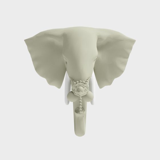 Vintage Inspired 3D Elephant Head Model for Creative Designs