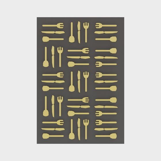 Golden Cutlery Collection 3D model for Unique Dining Experiences