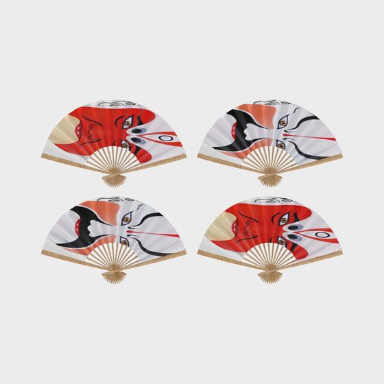 Charming Oriental Folding Fan 3D model