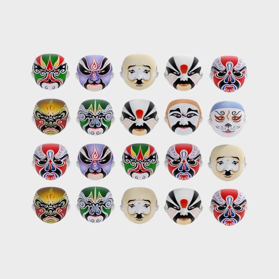 Beijing Opera Face Mask 3D Model