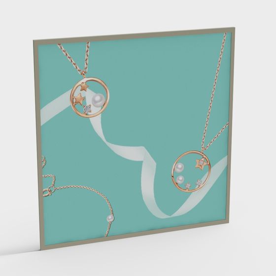 Elegant Celestial Necklace 3D model