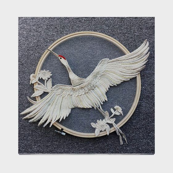 Elegant Flying Crane 3D model for Creative Applications