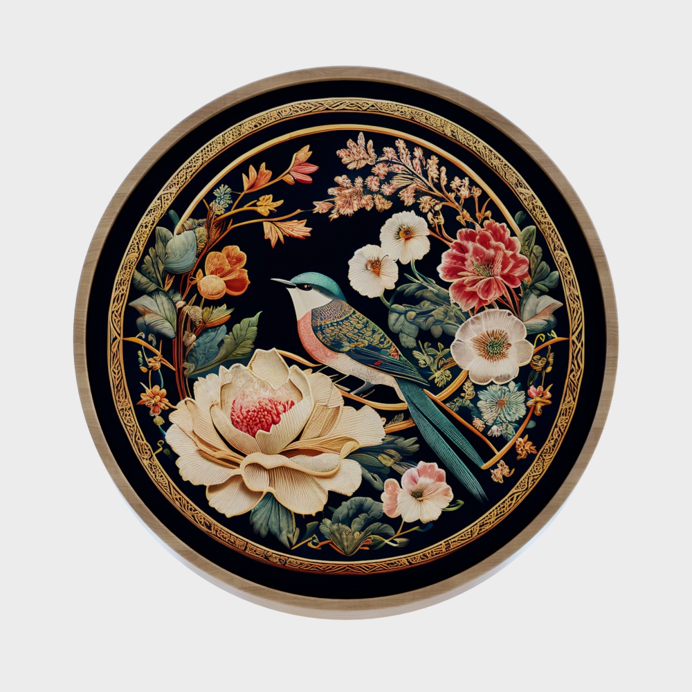 Bird flower embroidery