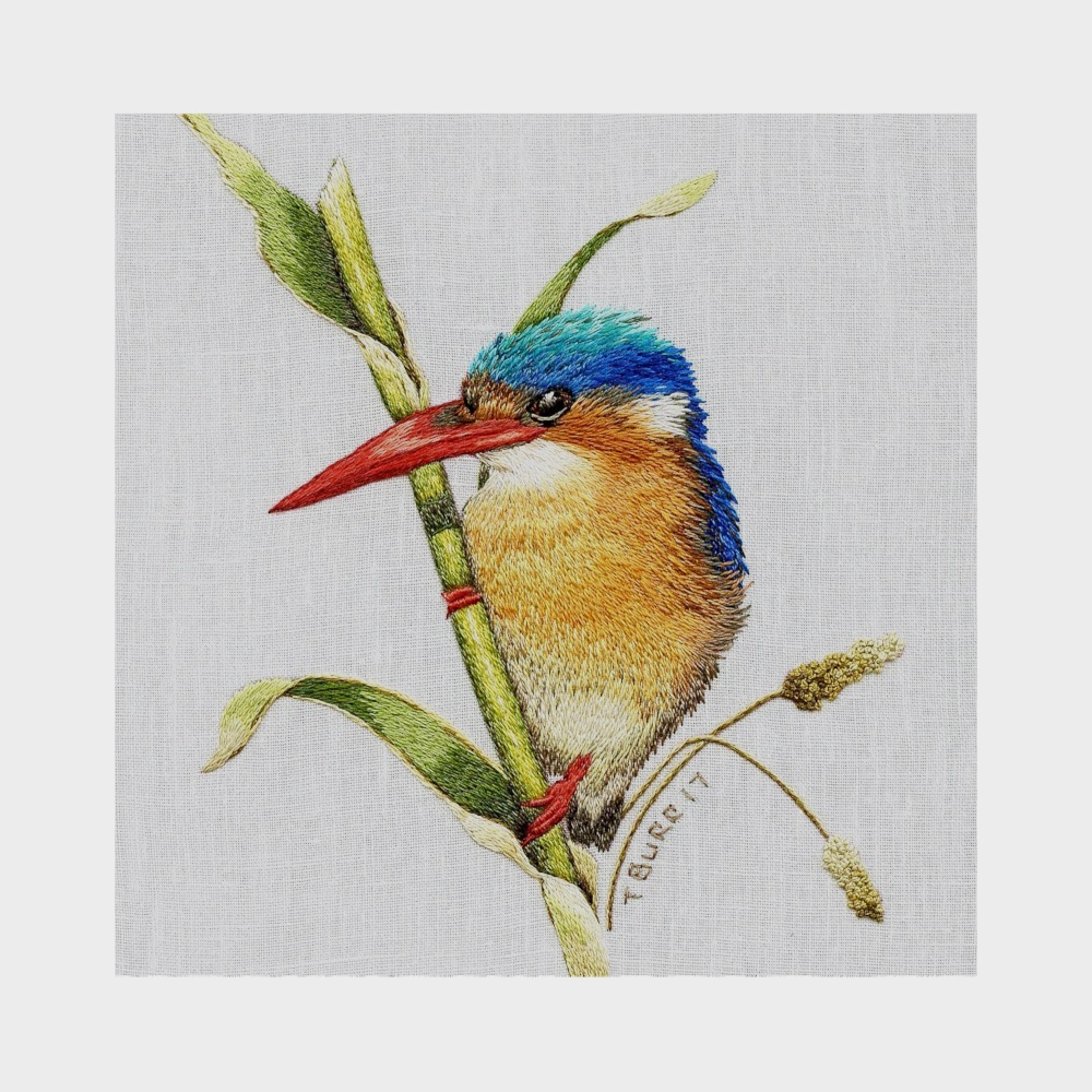 Bird flower embroidery