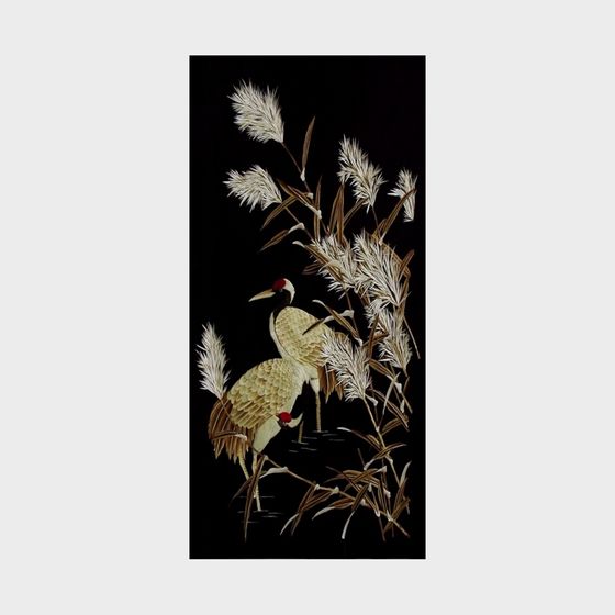 Elegant Crane Dance Reeds 3D Model