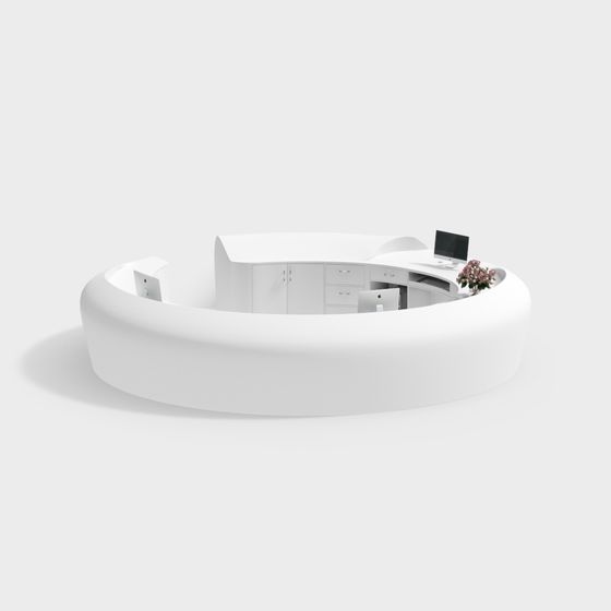 Curved Reception Desk 3D model