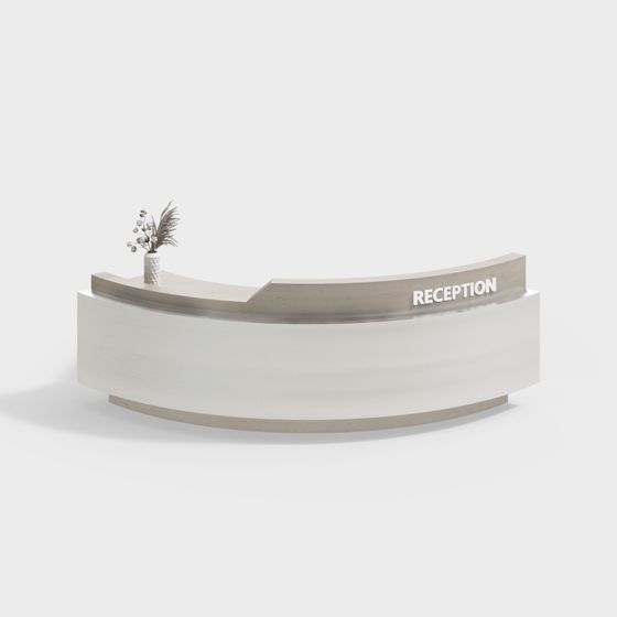 Modern Minimalist Reception Desk 3D model