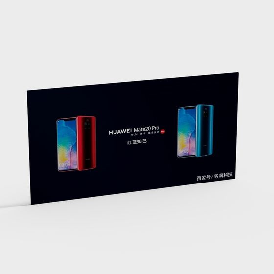 Elegant Huawei Mate 20 Pro Low Poly 3D model