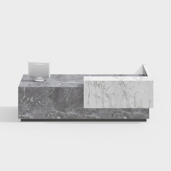 Stylish Reception Desk 3D model for Contemporary Interiors