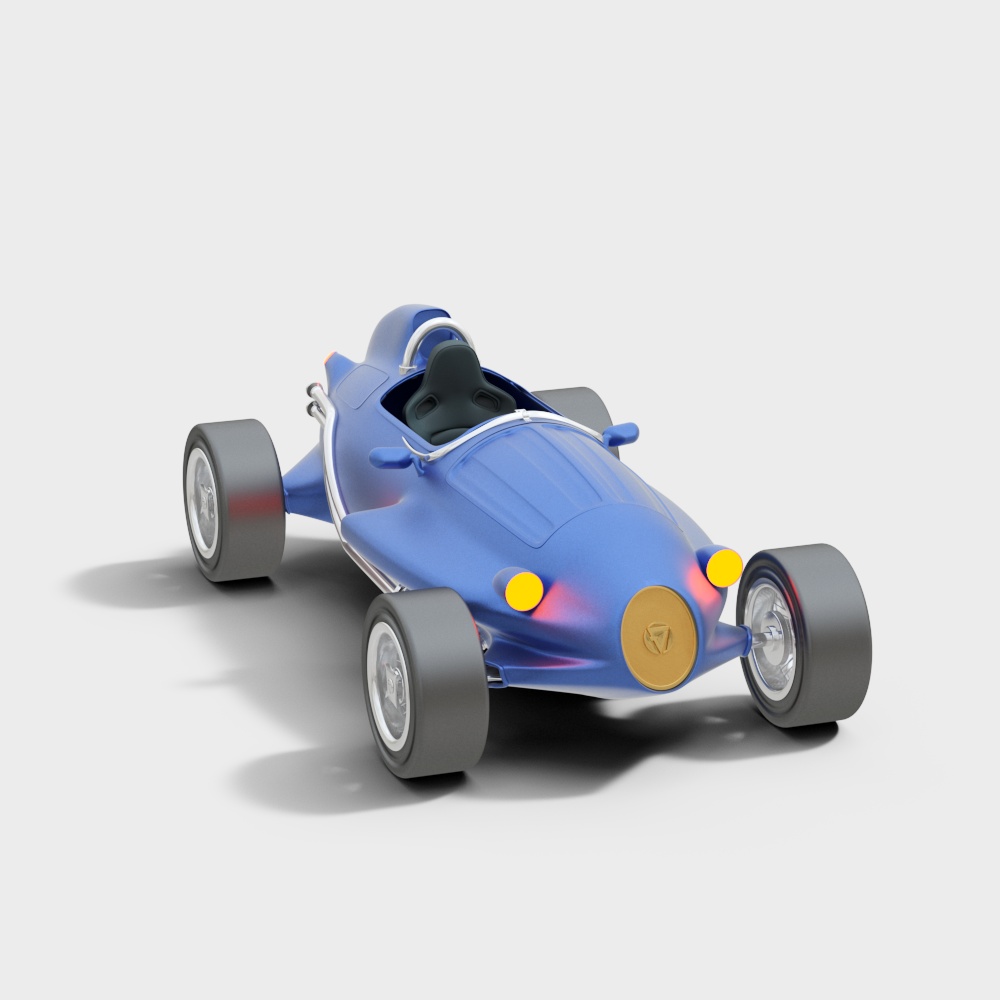 Vibrant Low-Poly Racing Car 3D Model