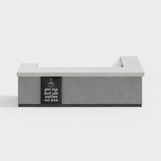 Stylish Minimalist Reception Desk 3D model