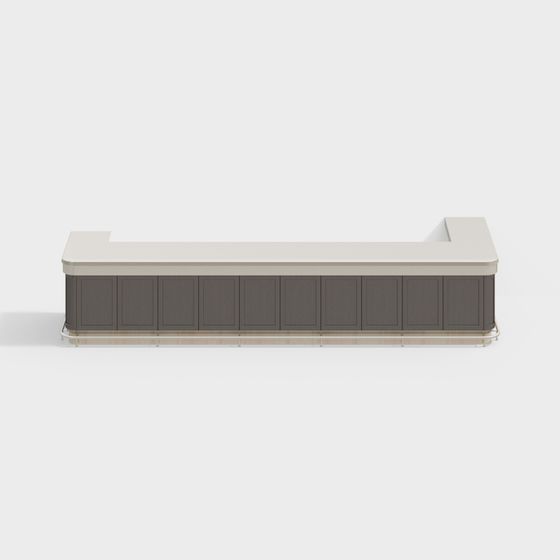 Elegant Minimalist Reception Desk 3D model