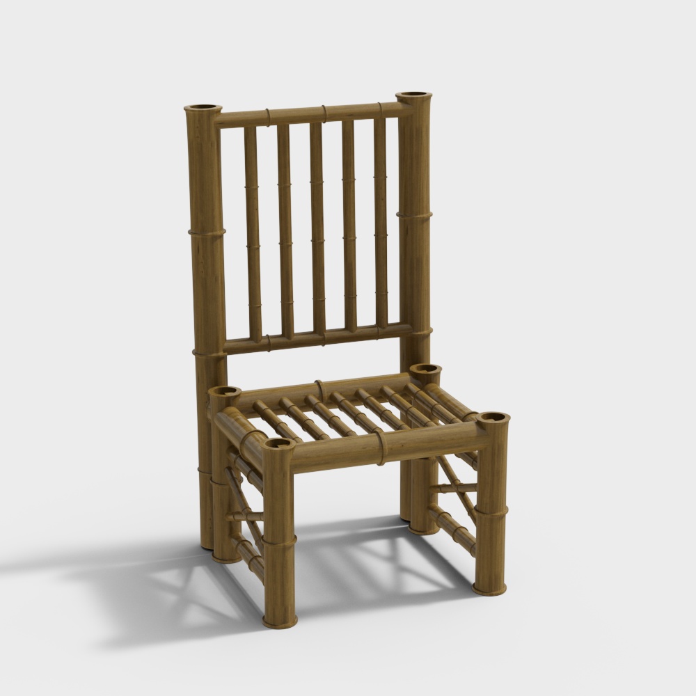 Stylish Bamboo Chair 3D model for Artistic Spaces