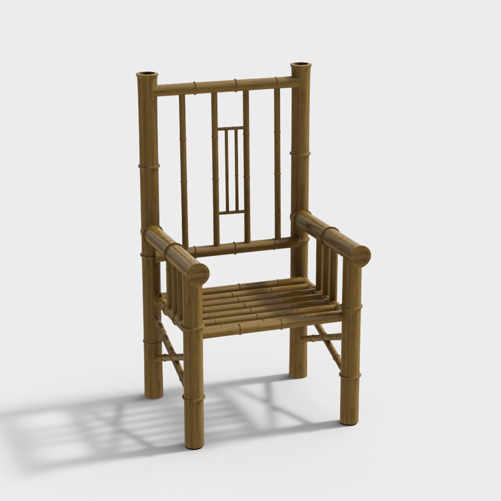 Elegant Bamboo Chair 3D Model for Creative Design