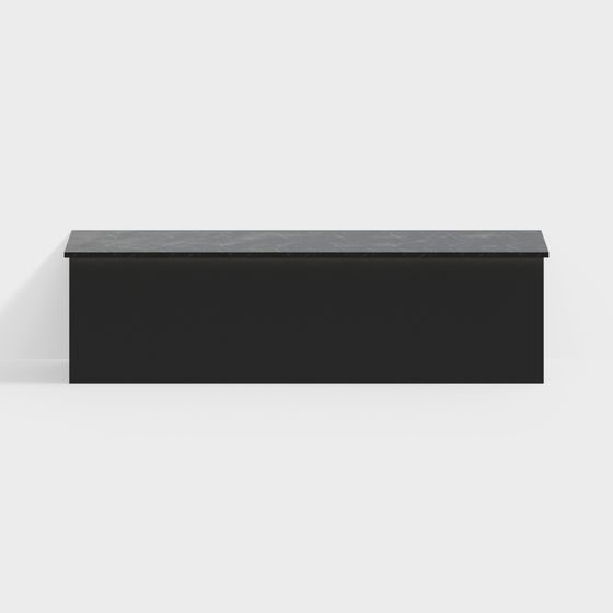 Suspended Black Marble Countertop 3D model