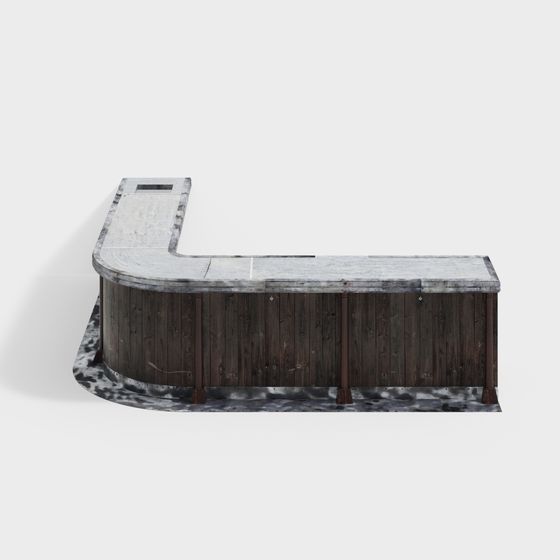 Vintage Reception Desk 3D model