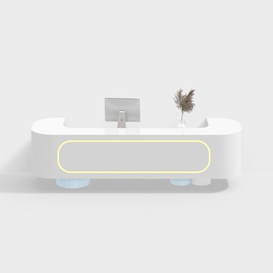 Futuristic Minimalist Office Desk 3D model