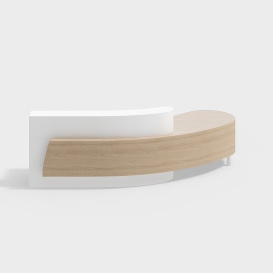 Streamlined Reception Desk 3D model