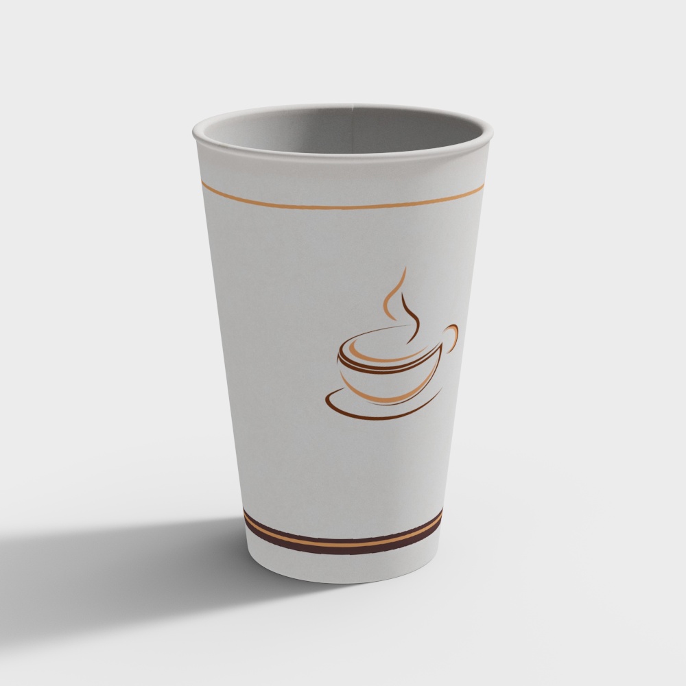 Stylish Low-Polygon Coffee Cup 3D model
