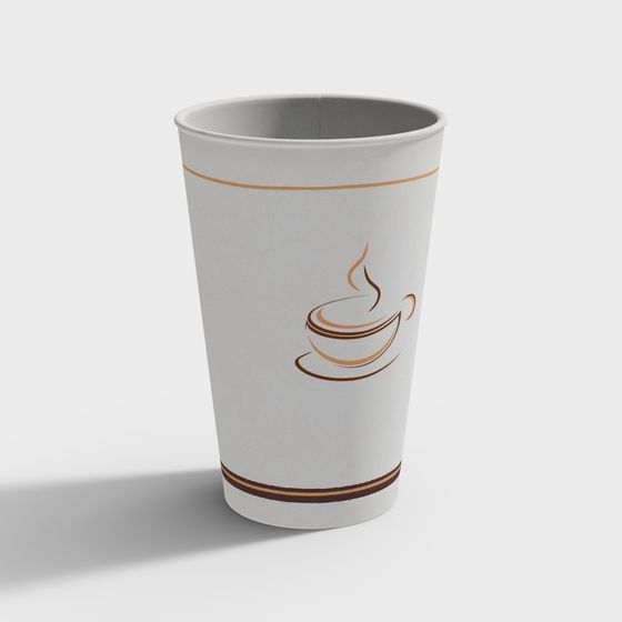 Stylish Low-Polygon Coffee Cup 3D model