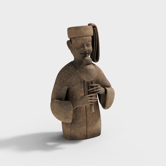 Ancient Musician 3D Model