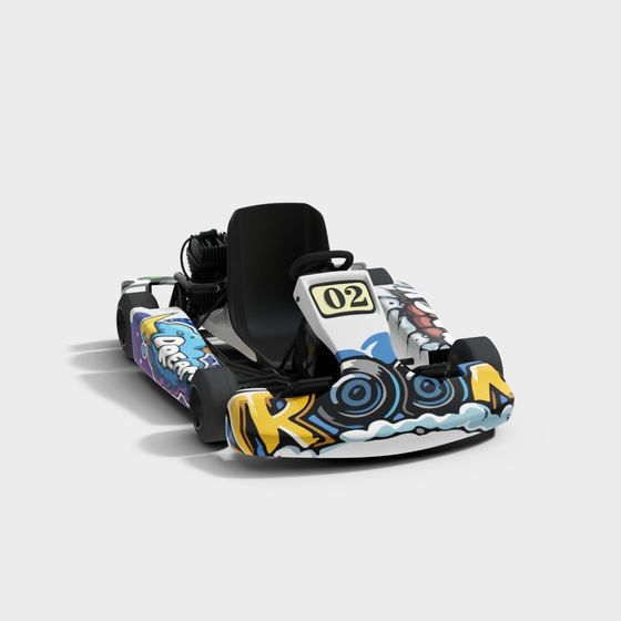 Vibrant Graffiti Go-Kart 3D model