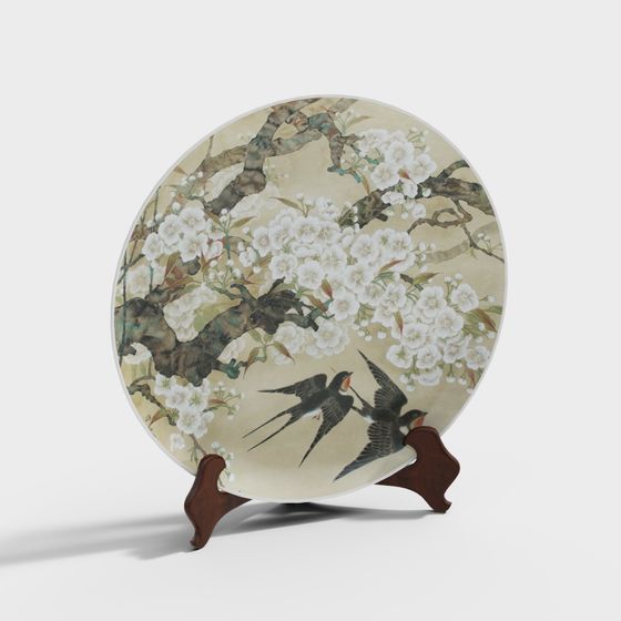 Blooming Tree 3D Model in Low Poly Style