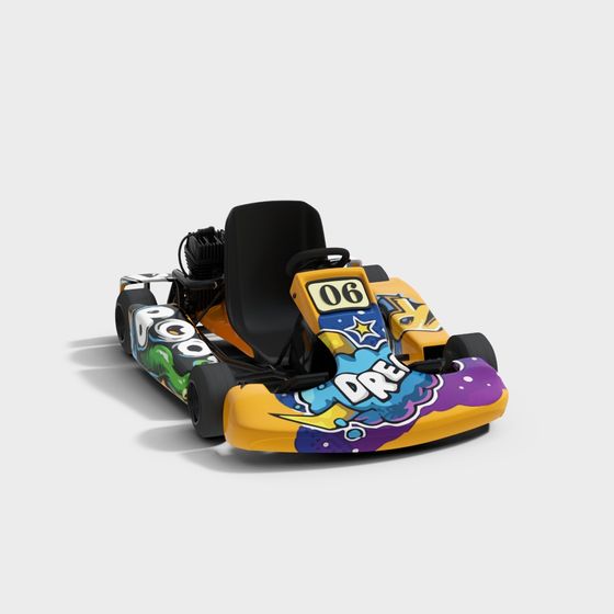 Vibrant Low-Poly Race Car 3D model