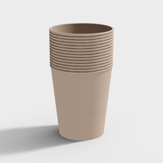 Stylish Low-Poly Paper Cup 3D Model