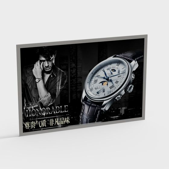 Elegant Low-Polygon Watch 3D Model